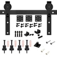 thumbnail image 1 of 3.3-6.6FT Heavy Duty Bi-Folding Sliding Barn Door Hardware Kit For Wooden Door ,Easy Install, 1 of 6