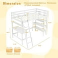 thumbnail image 3 of Gymax Twin Size Solid Wood Loft Bed w/ Desk & Bookshelves Ladder & Guardrails White, 3 of 10