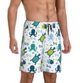 thumbnail image 2 of Wukai Cartoon Sea Creatures Men’s Short Pajama Pants With Pockets Soft Sleep Pj Shorts for Men-4X-Large, 2 of 6