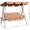 thumbnail image 3 of Topcobe 2-Person Outdoor Patio Swing Chair w/Convertible Canopy, Removable Cushions for Garden, Poolside, Backyard, Coffee, 3 of 7
