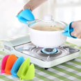 thumbnail image 3 of Roofei Silicone Pot Holder Oven Mini Mitt Cooking Pinch Grips Kitchen Heat Resitant Solution - 2 Piece (Blue), 3 of 7