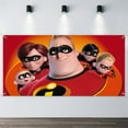 thumbnail image 2 of The Incredibles-Theme Backdrops Banner Birthday Party Decor Supplies Personalized Party Backdrop Decoration,5x3ft（150x90cm）, 2 of 6