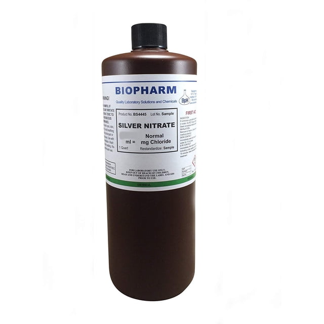 Solución estándar de nitrato de plata 0.0141 N 950 mL con certificado