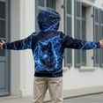thumbnail image 5 of Chaqlin Blue Wolf Lightning Kids Casual Pullover Hoodie Long Sleeve Soft with Pockets Lightweight Comfy Top Boys Size 14-16, 5 of 7