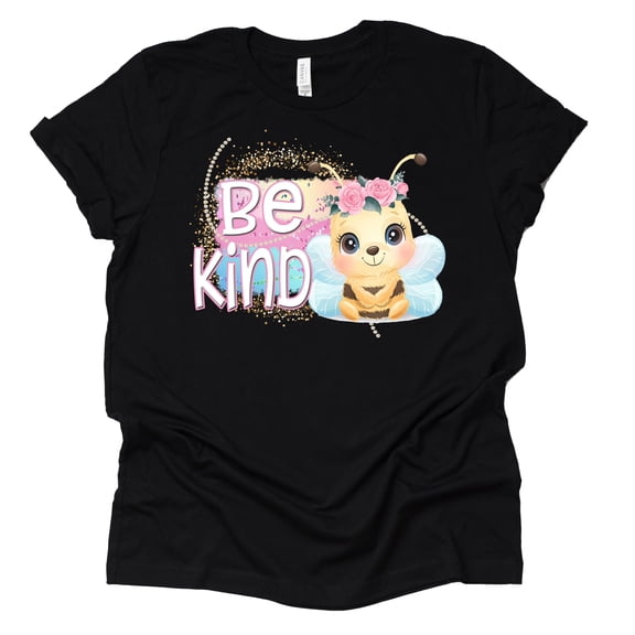 Be Kind T-Shirt, Women Graphic Tees Tops Funny Unisex Short Sleeve (3X-Large, Black)