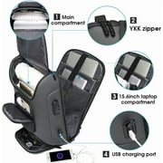 BANGE Gray Business Laptop Backpack with USB Charging Port