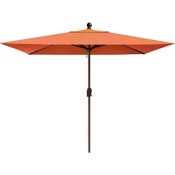 EliteShade Sunumbrella 6.5x10Ft Rectangular Market Umbrella with Ventilation,Rust