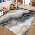 thumbnail image 3 of Area Rug For Living Room, Washable Marble Wave Line Printed Rug, Gray Rectangle Rugs Non-Slip Carpet For Kitchen, Bedroom, Office, Dining Room Decorative Carpet, 3 of 7