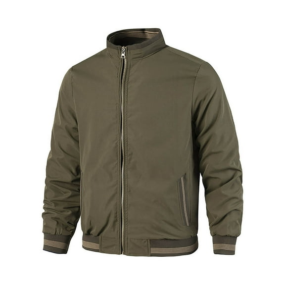 Kureaily Men's Jacket Lightweight Casual Spring Fall Windbreaker Zip Up Coat With Pocket