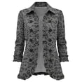 thumbnail image 4 of Leopard Print Jackets For Women Ruffle Trim Lapel Button Down Long Sleeve Open Front Cardigan Casual Fall Cheetah Print Lightweight Coats, 4 of 4