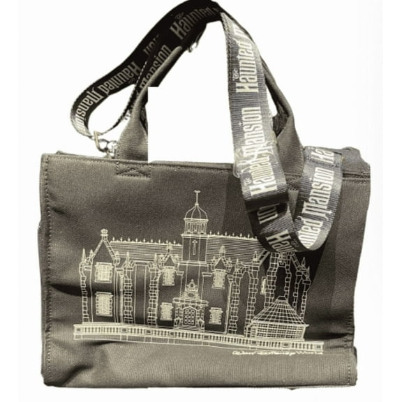 Disney Parks Haunted Mansion Black Tote Crossbody Bag New with Tag