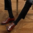 thumbnail image 3 of Men's Polka Dots Dress Crew Fashion Casual Socks, Coral/Navy Blue, 10-13 - 1 Pair, 3 of 7