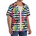 thumbnail image 2 of KLL Trendy Colorful Pineapples 1 Print Men's Shirt Short Sleeve Button Down Summer Cuba Beach Shirts- Medium, 2 of 5