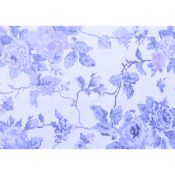 Ahgly Company Indoor Rectangle Floral Blue Coastal Area Rugs, 5' x 7'