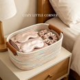 thumbnail image 5 of Set of 5 Multicolor Woven Cotton Baskets, Storage Bins with Handles for Shelf & Nursery, 5 of 6