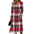 thumbnail image 2 of BOMYJESK Summer Dresses for Women 2026 Flowy Ruched Ruffle Hem Swing Midi Dresses Elegant Formal Spring Work Dresses Red L, 2 of 4