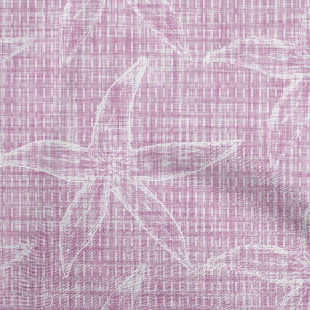 oneOone Polyester Spandex Pink2 Fabric Ocean Texture Starfish Craft Projects Decor Fabric Printed By The Yard 56 Inch Wide