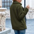 thumbnail image 4 of JULMCOMO Sherpa Fleece Jackets for Women Plus Size Lapel Collar Button Soft Fuzzy Teddy Coats Casual Warm Winter Outerwear with Pockets Green 2XL, 4 of 7