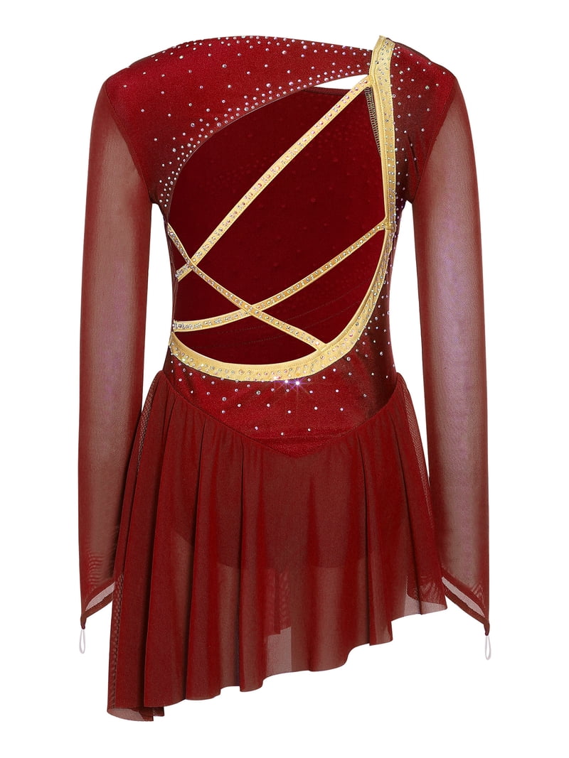 burgundy skating dress Figure Skating Dress, Sports Dress, Sports Dress, Burgundy Dress, Figure Skating
