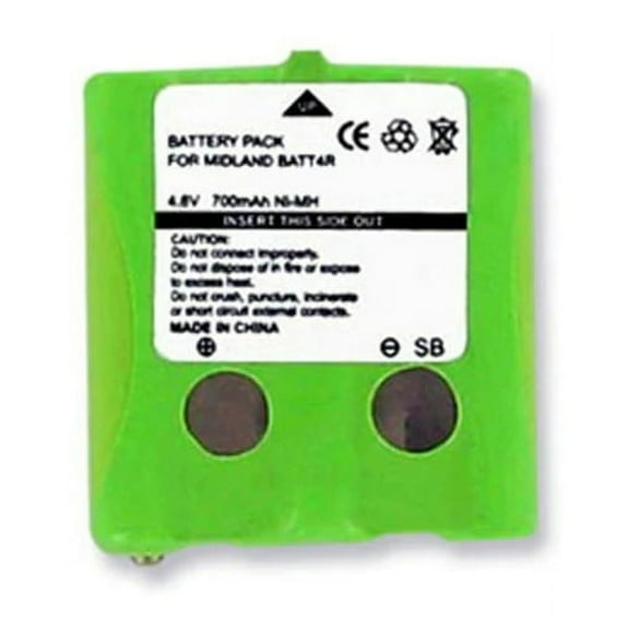 Batteries N Accessories BNA-WB-FRS-004-NH 2-Way Radio Battery - Ni-NH, 4.8V, 700 mAh, Ultra High Capacity Battery - Replacement for Midland BATT4R Battery