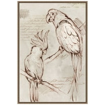 Amanti Art Sketched Birds Framed Canvas Wall Art Print