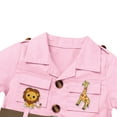 thumbnail image 5 of IBTOM CASTLE Toddler Baby Boys Girls Lion Giraffe Birthday Outfit One Piece Romper Jumpsuit with Belt and Hat Jungle Safari Cake Smash Clothes 2-3 Years Pink, 5 of 8