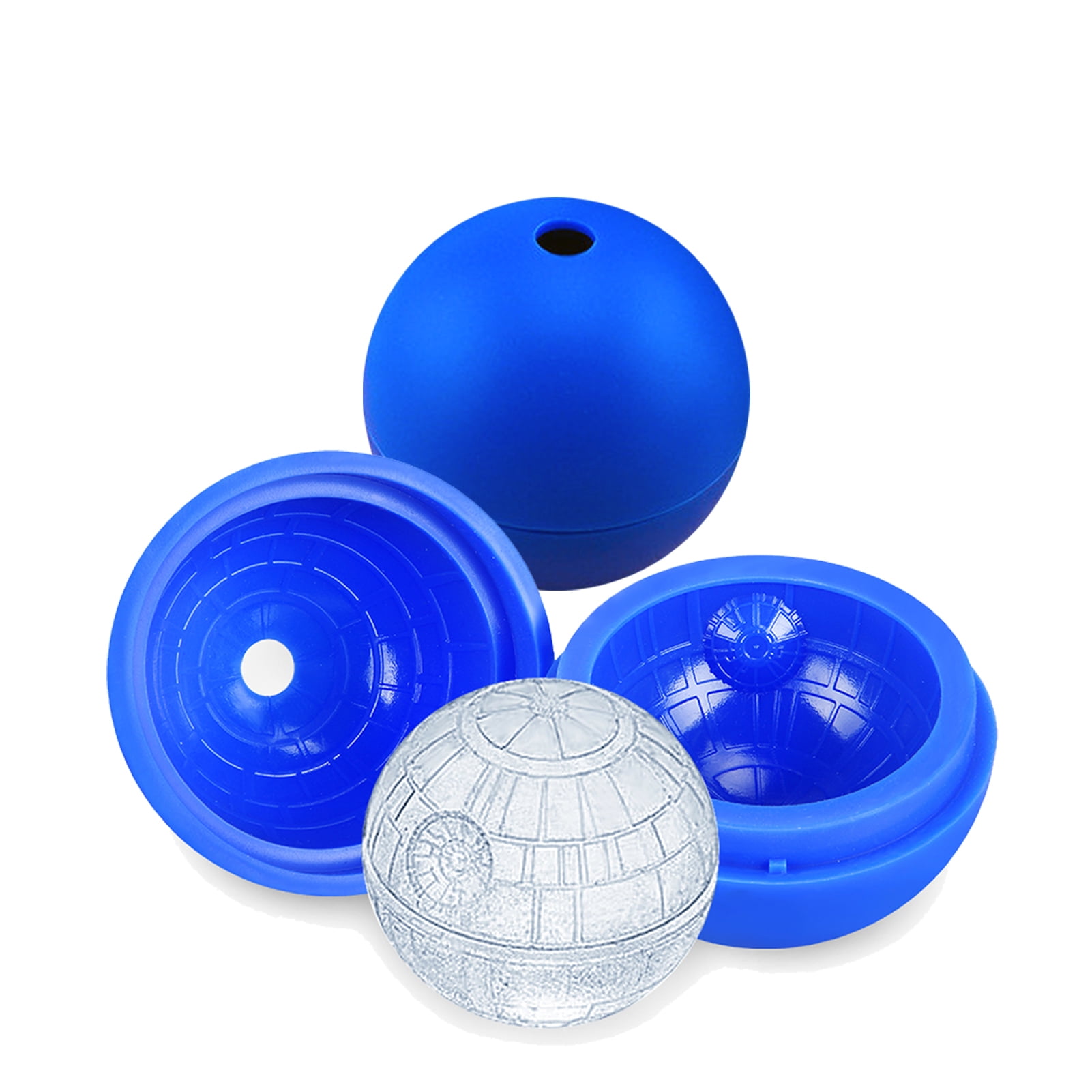 Death Star Ice Cube Mold 2Pack Silicone Star Wars Ice Molds Sphere Big Ice Ball Maker for Whiskey, Bourbon, and Cola