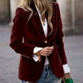 thumbnail image 4 of MORTTIC Women's Elegant Blazer - Single Button Long Sleeve Jacket, Spring/Fall Office & Casual Wear Wine Red XXL, 4 of 5