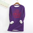 thumbnail image 2 of Chandails en Molleton de Noël pour Femmes Chemise Imprimée Décontractée Épaisse d'Hiver Col Rond Chaud Doux Mode sous-Vêtements Haut Pulls, 2 of 6