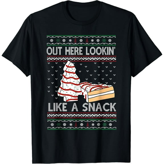 Premium model-Unisex-100% cotton-Out Here Lookin' Like A Snack Debbie Cakes Christmas Tree T-Shirt