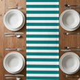 thumbnail image 6 of Anchor Teal Table Runner - 60 Inch Long, Kitchen Dining Table Runner Dresser Scarves, Modern Navy Blue White Striped Nautical Farmhouse Decor for Coffee Tables Wedding Party Banquet, 6 of 8
