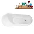thumbnail image 6 of 71" Streamline B-324-96-BBR Soaking Freestanding Tub and Tray With Internal Drain in Brushed Brass, 6 of 10