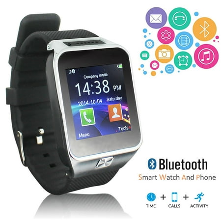 E3 iOS and Android Bluetooth 2.1 SmartWatch - Wireless w/ Caller ID + SpeakerPhone + Music + SMS (Best Android Sms App For Group Texting)