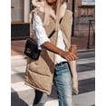 thumbnail image 3 of FreshPretty Fall Long Puffer Vest Women Sleeveless Hooded Reversible Fleece Sherpa Jacket Zip Up Winter Coat Outerwear Vests, 3 of 5