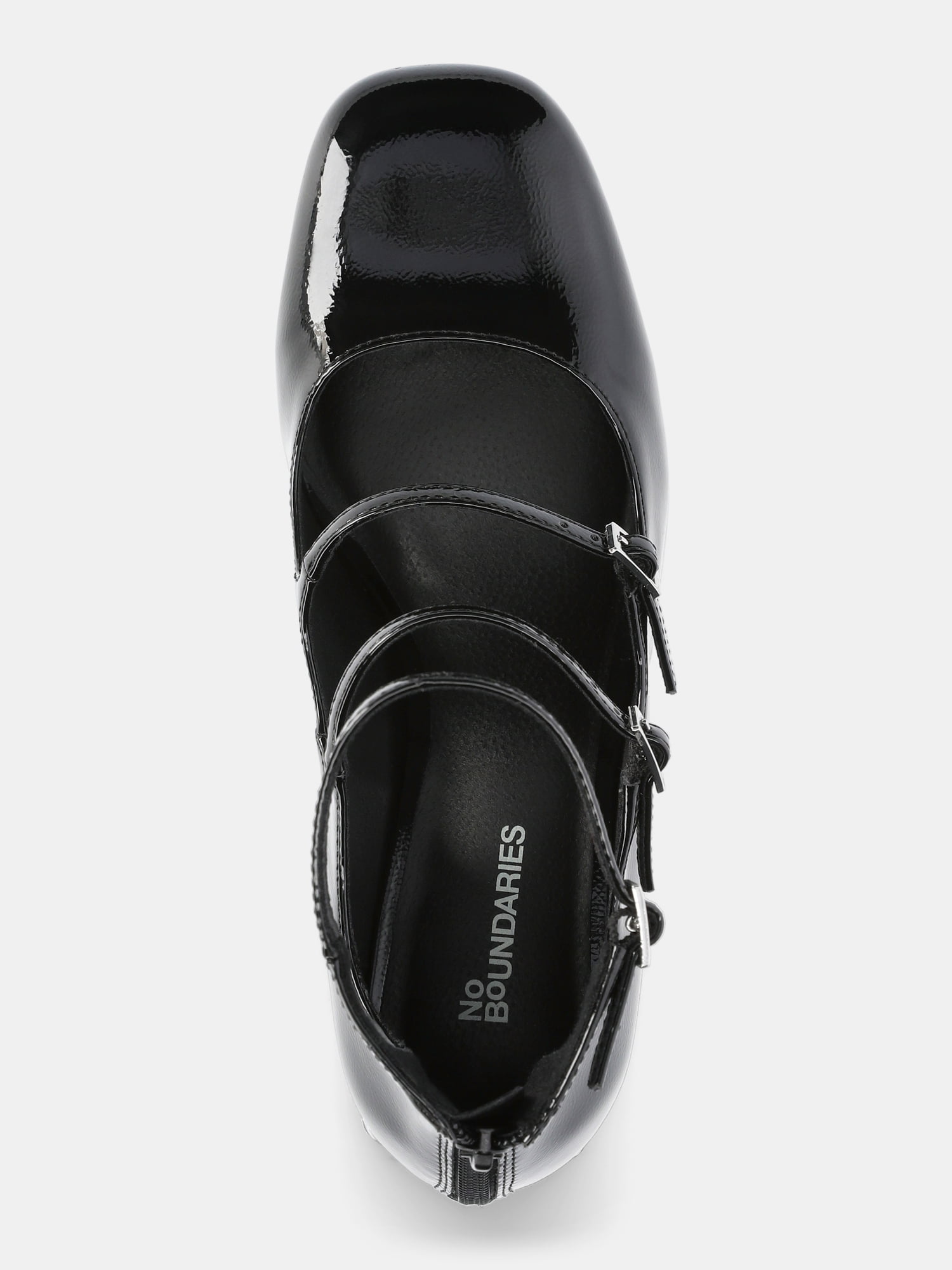 No Boundaries Faux Leather Strappy Mary Jane Heels, Women's