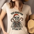 thumbnail image 4 of Funny Skeleton T-Shirt with Candy Canes and Santa Hat, Natural, Size 2XL, 4 of 6