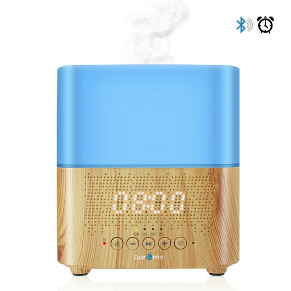 Alarm Essential Oil Diffuser,300ml Aromatherapy, Alarm Clock, Bluetooth Speaker,Ecru Wood