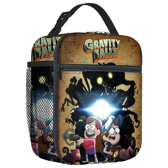 For Gravity Falls Cartoon Theme Insulated Lunch Box,8.66x4.33x10.24 inch Water Resistant Lunch Bag,Portable Reusable Lunch Bag Tote Suitable for Work,Picnic and Camping Trips