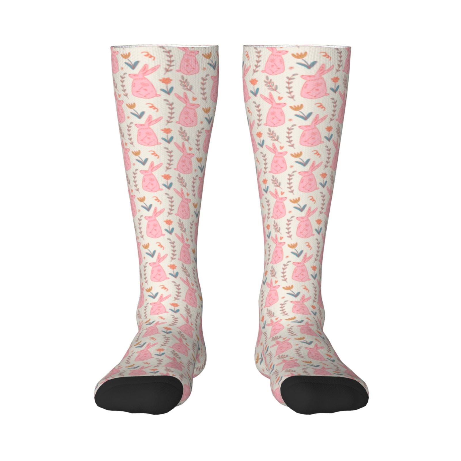 JUNZAN Chaussettes Hautes Motif Lapin Amusantes et Originales