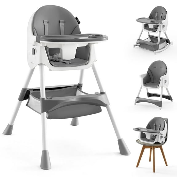 HARPPA 4-in-1 Convertible High Chair for Babies and Toddlers, Feeding Chair for Infant,Gray