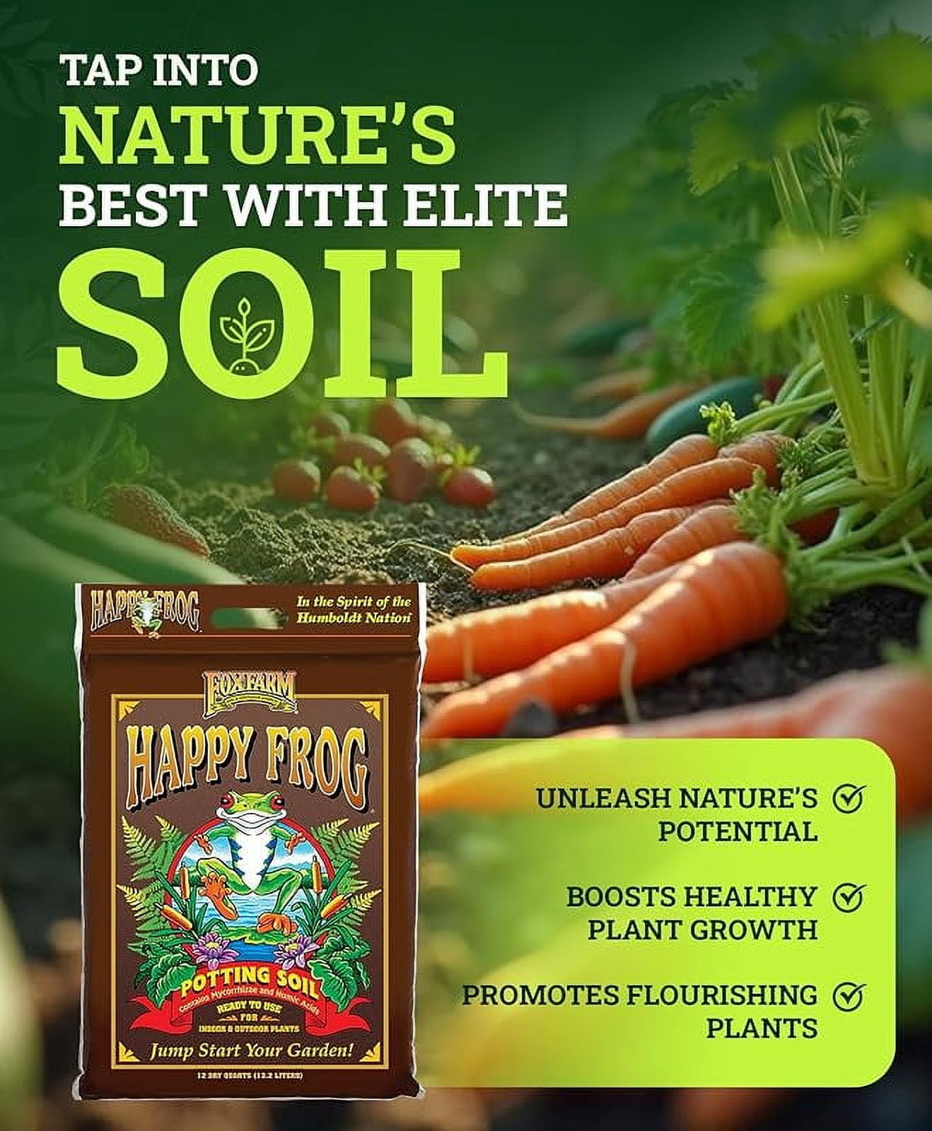 Happy Frog Potting Soil, 12qt – for Indoor/Outdoor Container Plants, Improves Root Efficiency, pH Adjusted for Optimal Nutrient Uptake – Contains Microbes and Humic Acids (Pack of 4)
