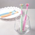 thumbnail image 3 of relayinert Macaron Color Toothbrush Vibrant And Stylish Plastic Three Head Toothbrush For Cleaning A22 Sky Blue Child 1Set, 3 of 6