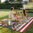 thumbnail image 4 of Outdoor Rug 4x6 ft 4th of July Waterproof Outdoor Patio Rug Mat Non Slip Outside Area Carpet for RV,Camping,Porch,Deck,Pool,Balconybackyard,Patriotic Sunflower Floral Eucalyptus Leaf Red Striped, 4 of 9