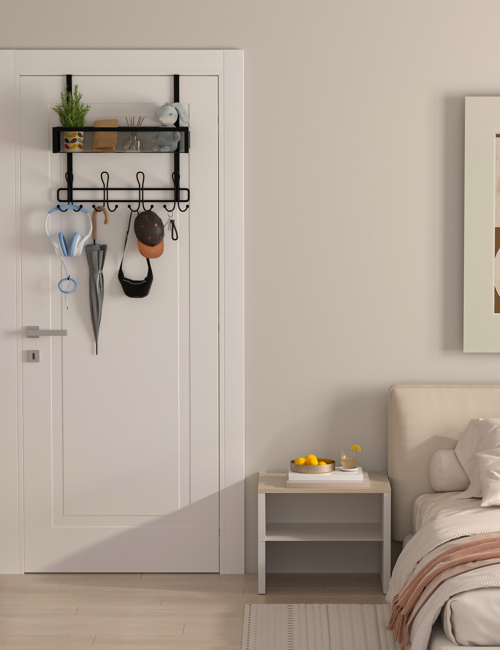 Over The Door Hooks Organizer Storage - Over The Door Hanger for Coat Rack with 12 Hooks，Over Door Storage for Bathroom,Bedroom,Kitchen,Office
