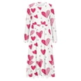 thumbnail image 2 of ZQUUVOU Women's ​​Valentine's Day Dress Casual Printed Long Sleeve Maxi Dress Pink,L, 2 of 4