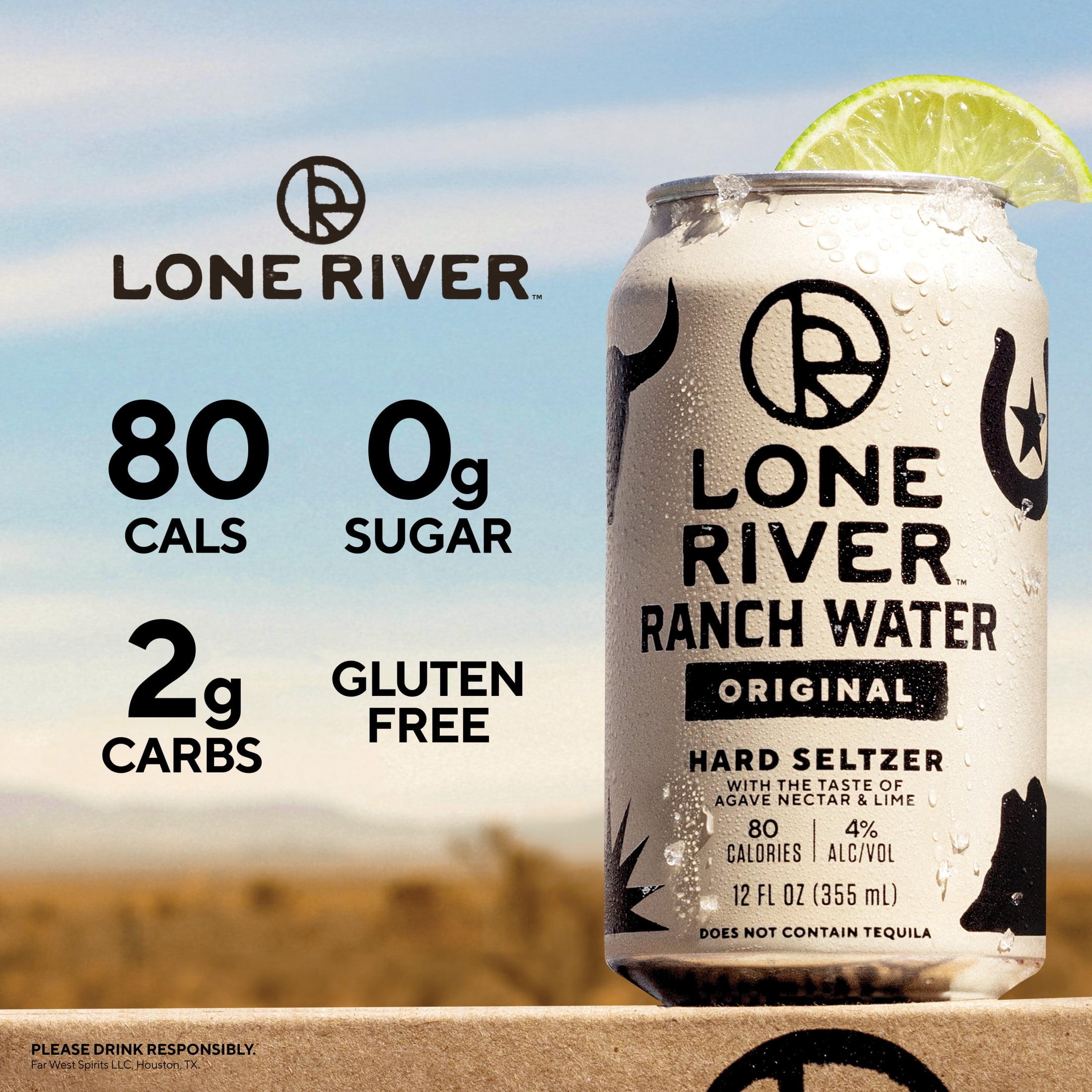 Lone River Ranch Water Hard Seltzer Variety, 12 pack cans, 12 fl oz, 4% ABV