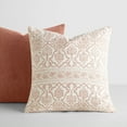 thumbnail image 2 of Noble Linens 2-Pack Cotton Slub Decor Throw Pillows - Antique Floral Terracotta, 2 of 4