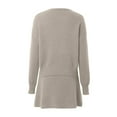 thumbnail image 6 of Two Piece Skirt Set Crew Neck Long Sleeve Solid Sweater Tops Skirt Casual Suit Summer Outfits for Women 2025 Light Gray L, 6 of 6