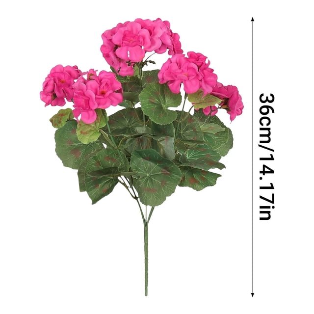 Ramo de flores artificiales de geranio y manzano silvestre.Decoración floral artificial realista para uso exterior.Resistente a los rayos UV.No requiere mantenimiento.Ideal para balcón,patio,