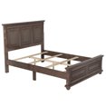 thumbnail image 5 of Queen Size Platform Bed, Traditional Town and Country Style Wooden Bed Frame with Headboard, Vintage King Bed for Living Room, Bedroom, No Box Spring Required, Brown, 5 of 6